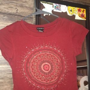 red designed t-shirt